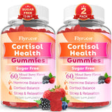 Flyrocer Cortisol Detox gomitas, empaque frontal; promueven calma diaria y enfoque.