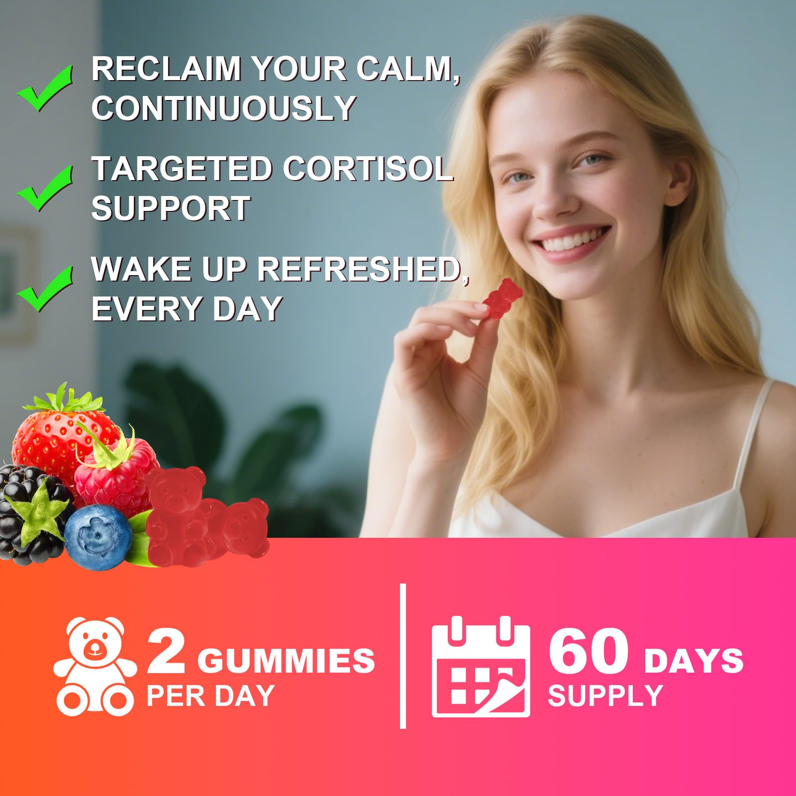 Flyrocer Cortisol Detox gomitas, etiqueta clara facilita la elección diaria.