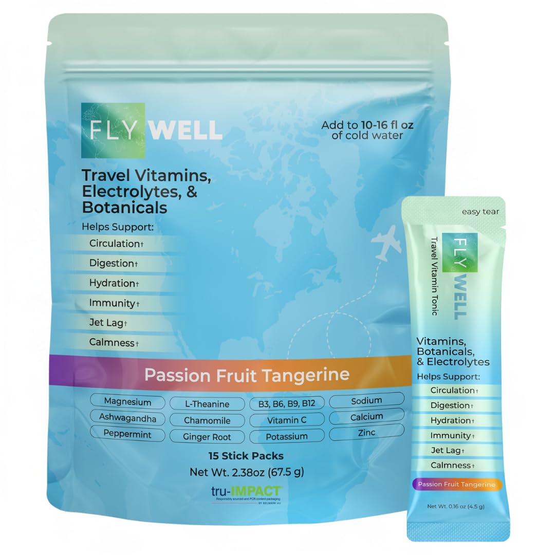 FlyWell tonico viaje en botella para hidratación y bienestar en vuelo