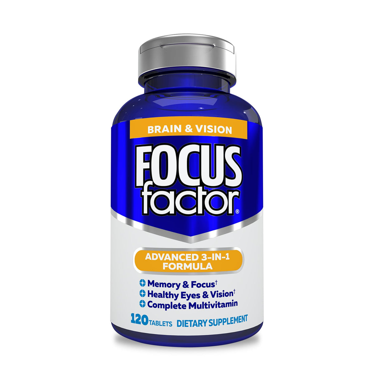 Focus Factor: botella de cápsulas para memoria y concentración diaria.