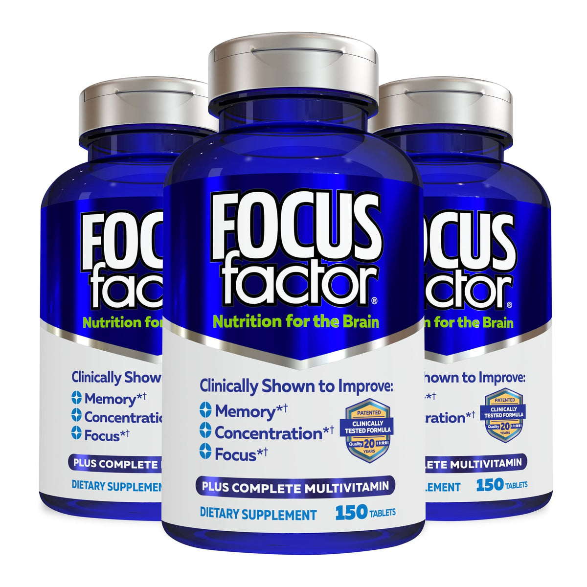 Cápsulas Focus Factor para memoria y concentración, apoyo diario en tareas cognitivas.