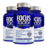 Cápsulas Focus Factor para memoria y concentración, apoyo diario en tareas cognitivas.