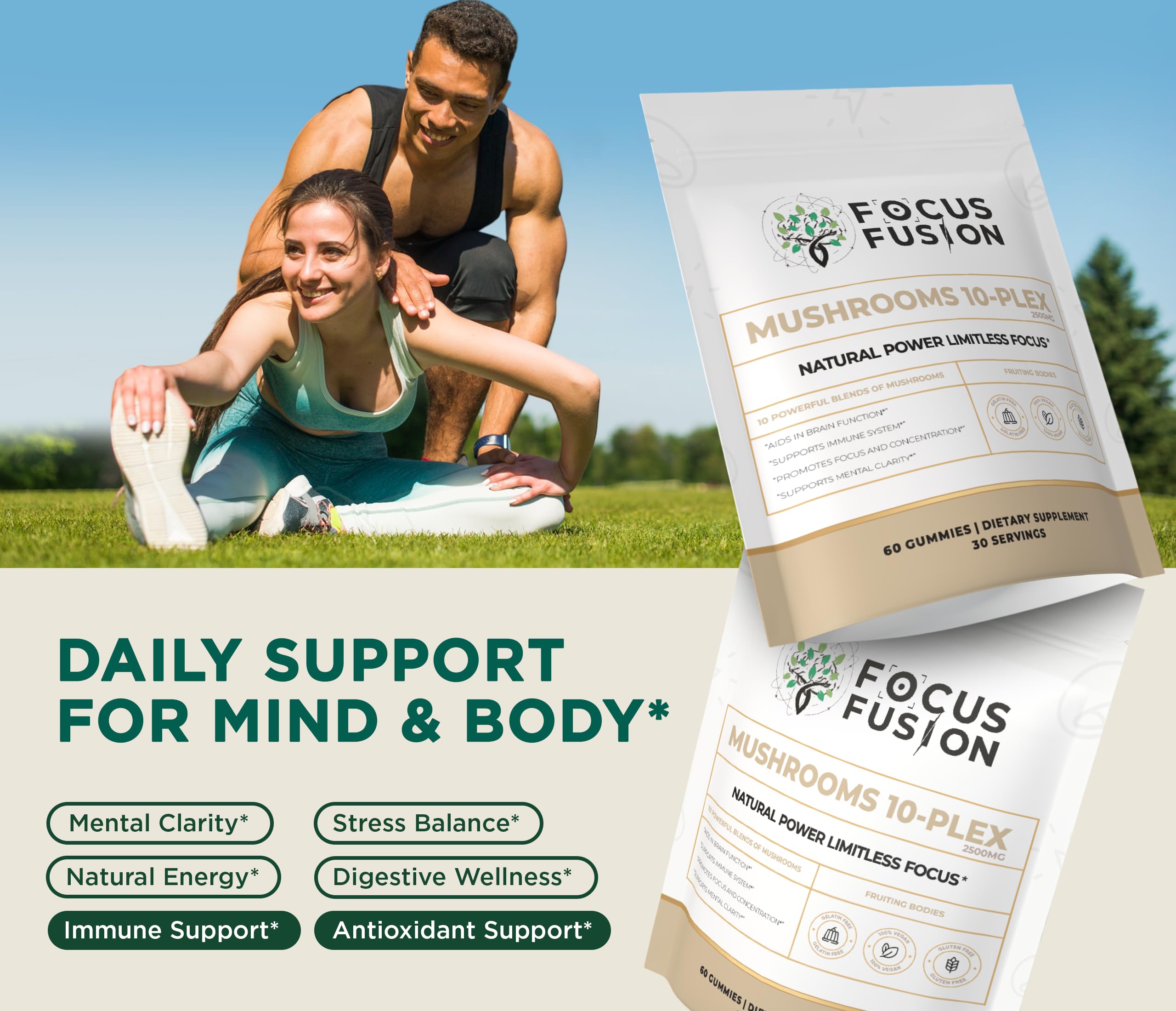 Focus Fusion composición a base plantas para estilo de vida moderno.