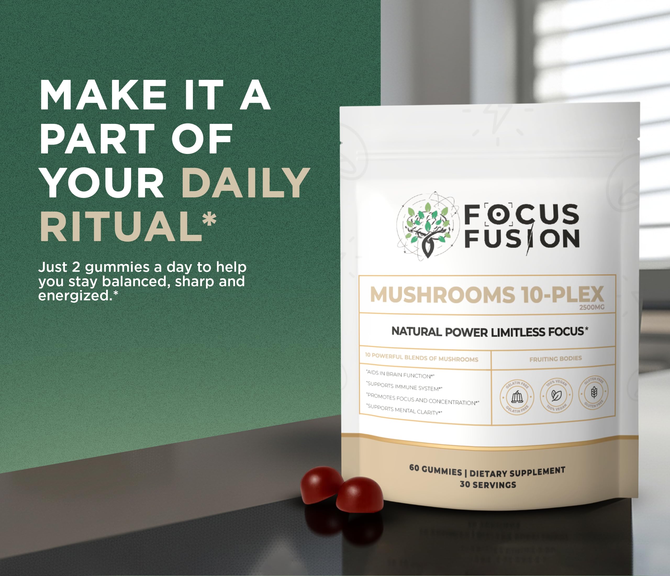 Focus Fusion empaque sellado que conserva la frescura y aroma.