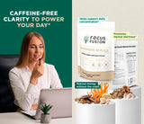 Focus Fusion frasco con gomitas, 60 unidades, envase con cierre para comodidad.