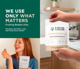 Focus Fusion producto vegano sin cafeína para energía suave.