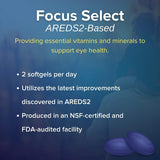 Focus Vision Select AREDS2, etiqueta frontal destacando luteína y zeaxantina.