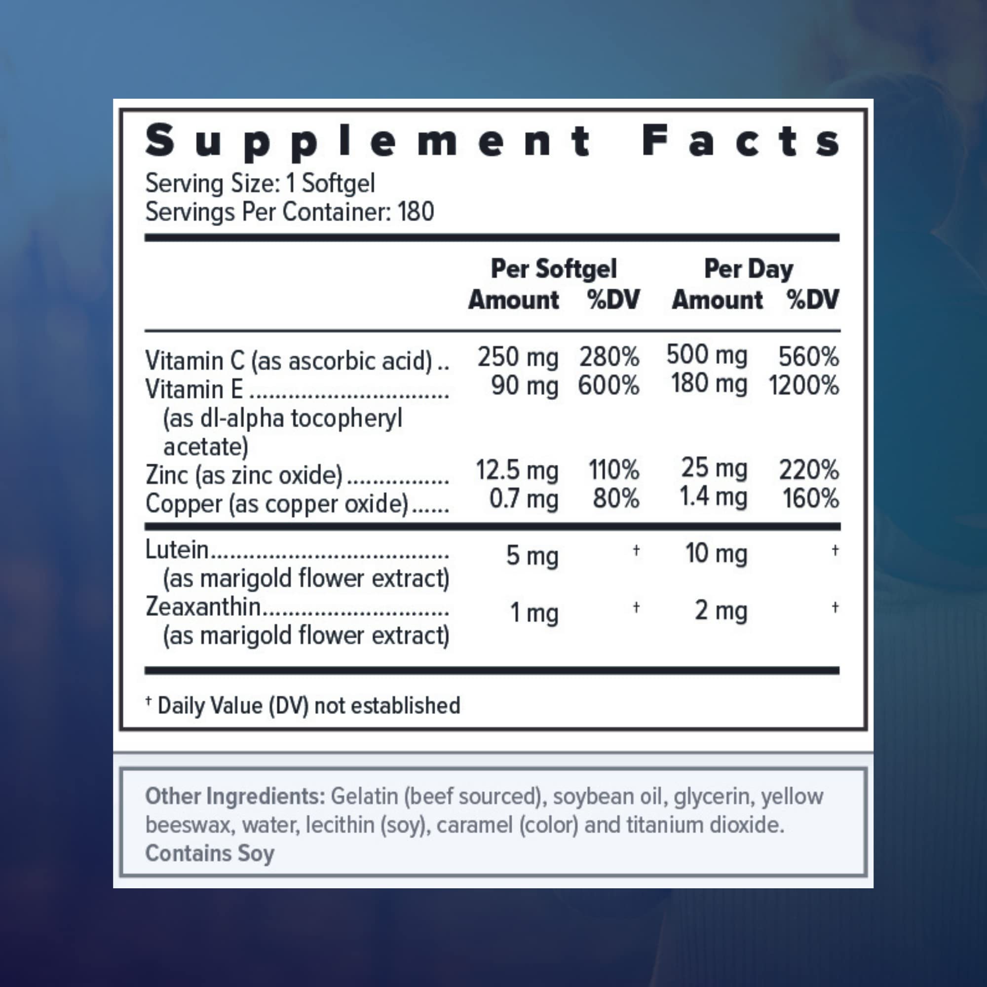 Capsulas Focus Select AREDS2 para tomar por la mañana con la comida.