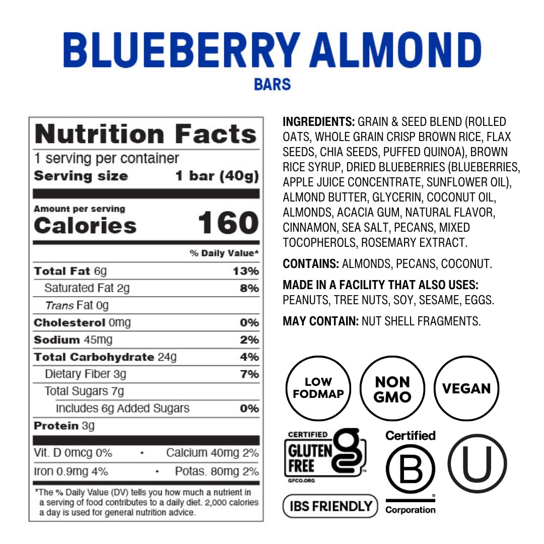Textura crujiente de Fody Blueberry Almond con arándanos y almendras