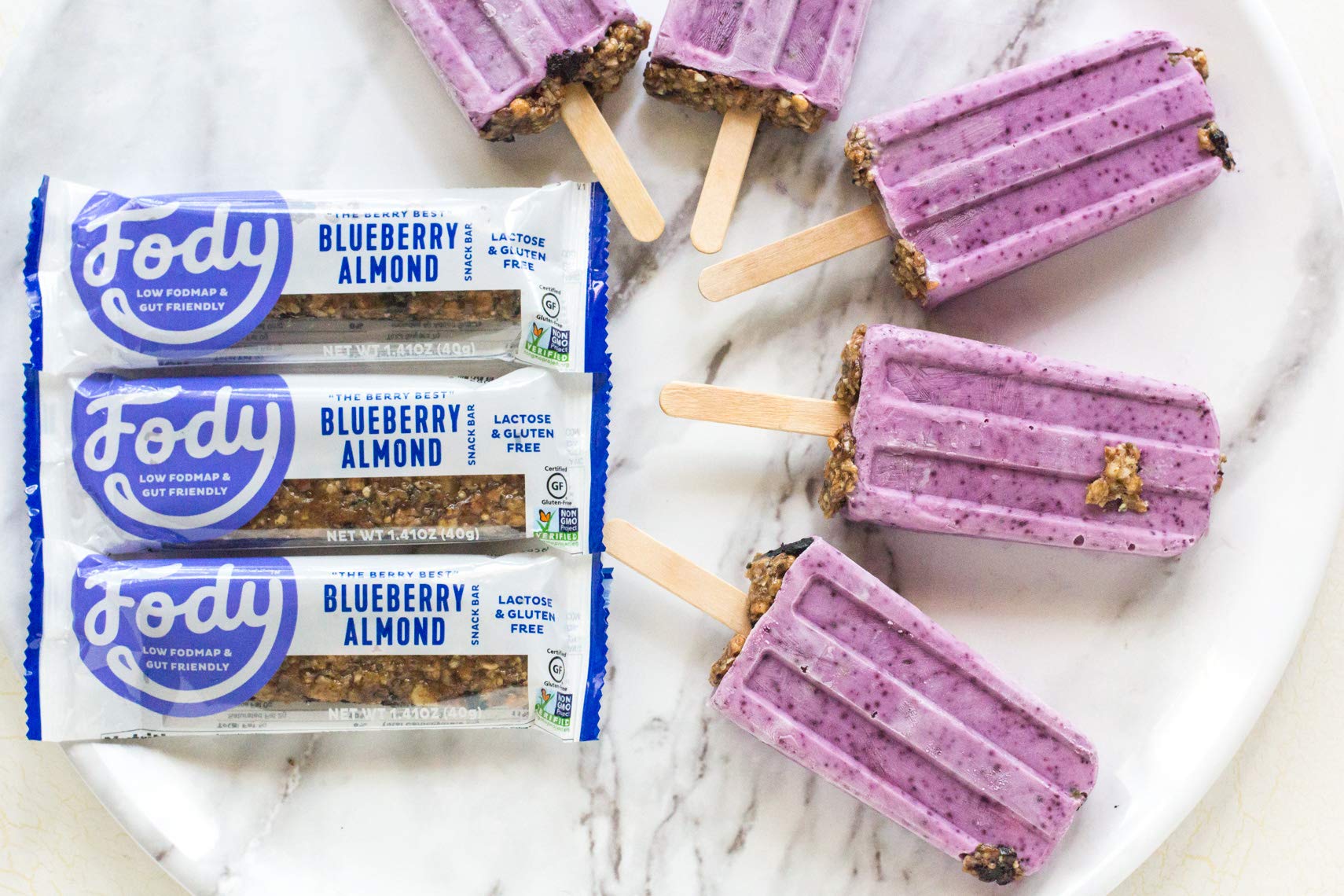 Versión vegana y sin gluten de Fody Blueberry Almond