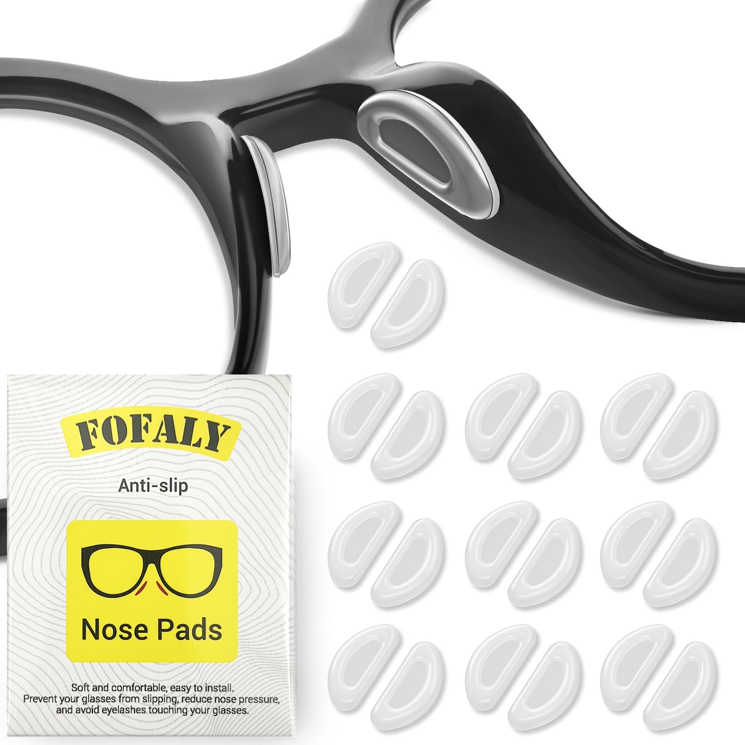 FOFALY almohadillas nasales transparentes con estuche para almacenamiento cómodo
