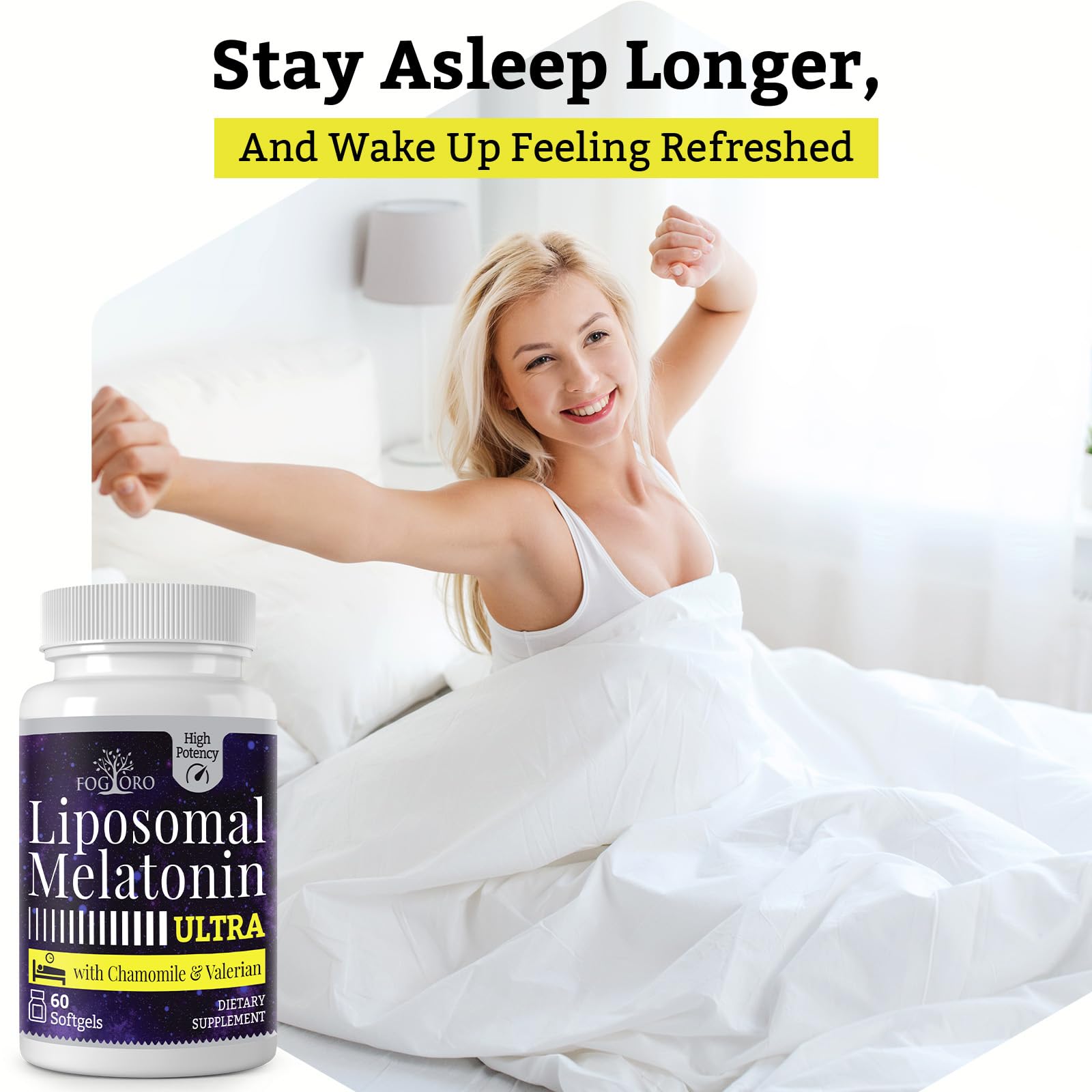 Mezcla natural de camomila y valeriana con melatonina Fogoro para dormir mejor