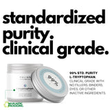 FOLIUS LABS L-Tryptophan, etiqueta limpia que refleja transparencia y pureza.