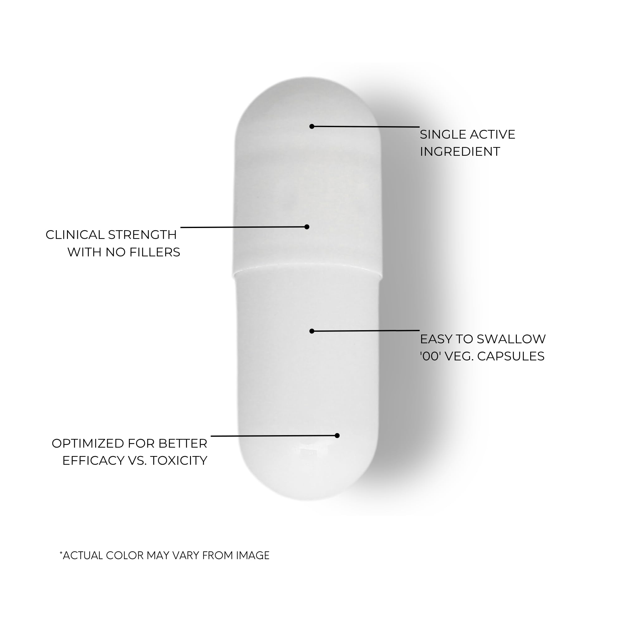 FOLIUS LABS L-Tryptophan, forma cápsulas apta para dietas veganas.