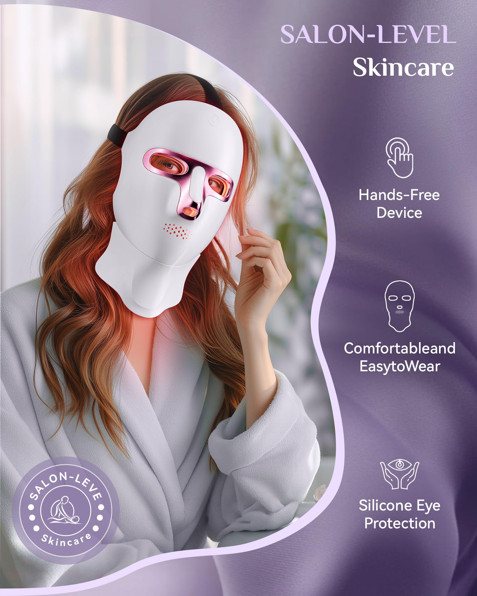 FOLOKE Mascarilla 120 LED, cobertura total en rostro y cuello