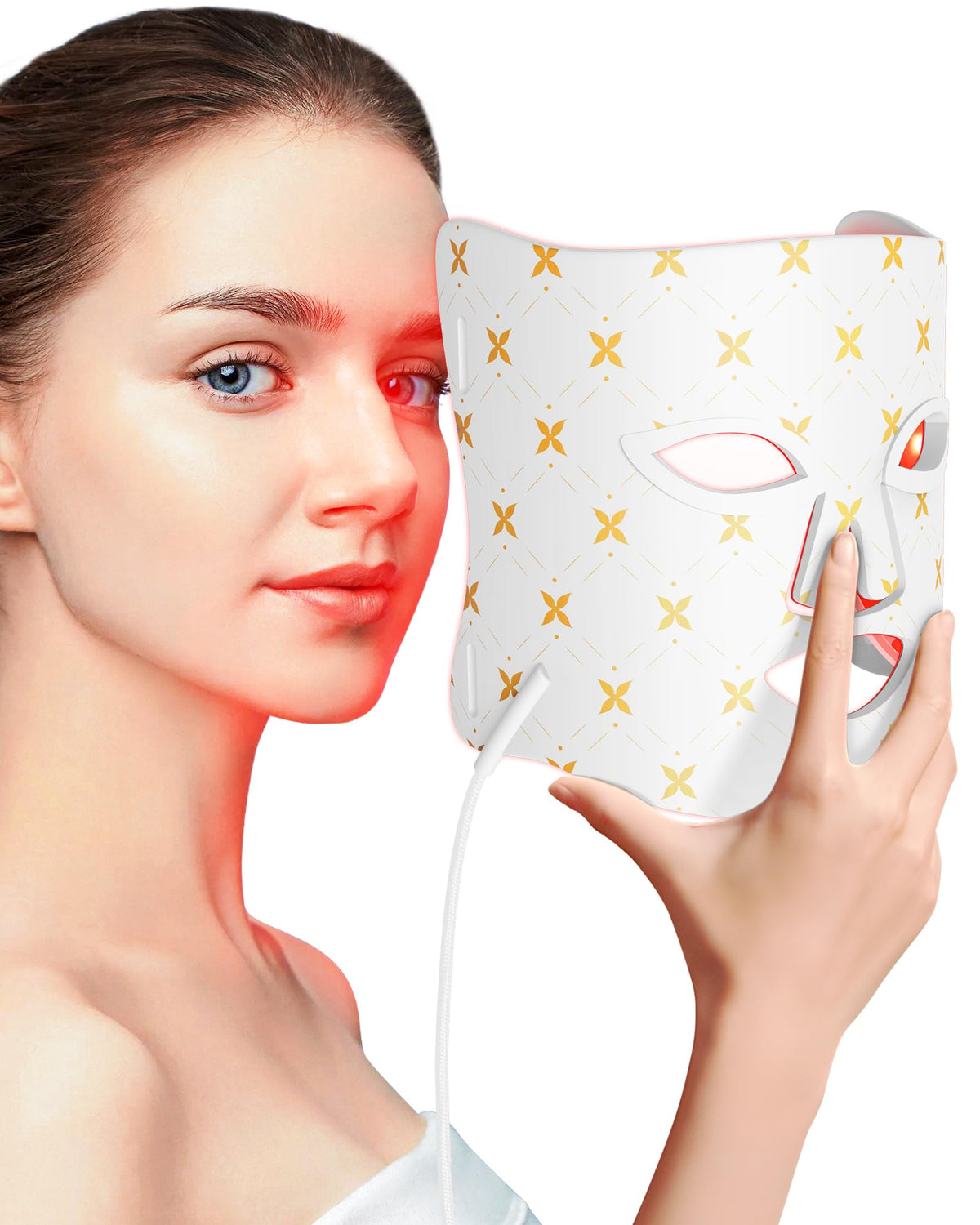 FOLOKE Máscara LED frontal para cuidado facial, experiencia suave y cómoda