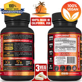 Envase Folona Creatina HMB de 180 cápsulas para conveniencia.