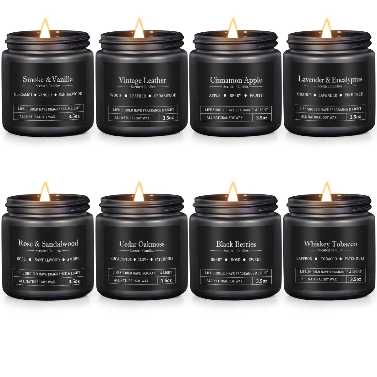 Velas FOMICO humo y vainilla para un ambiente masculino cálido.