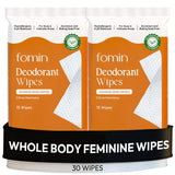 Toallitas FOMIN para axilas con aroma cítrico, control suave del olor.