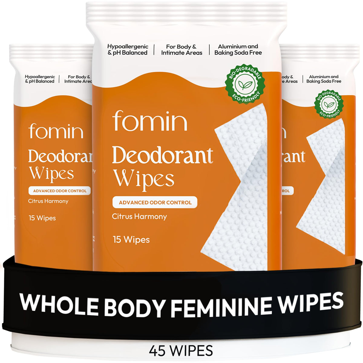 FOMIN acidificadas para mujer con aroma cítrico y control de olor