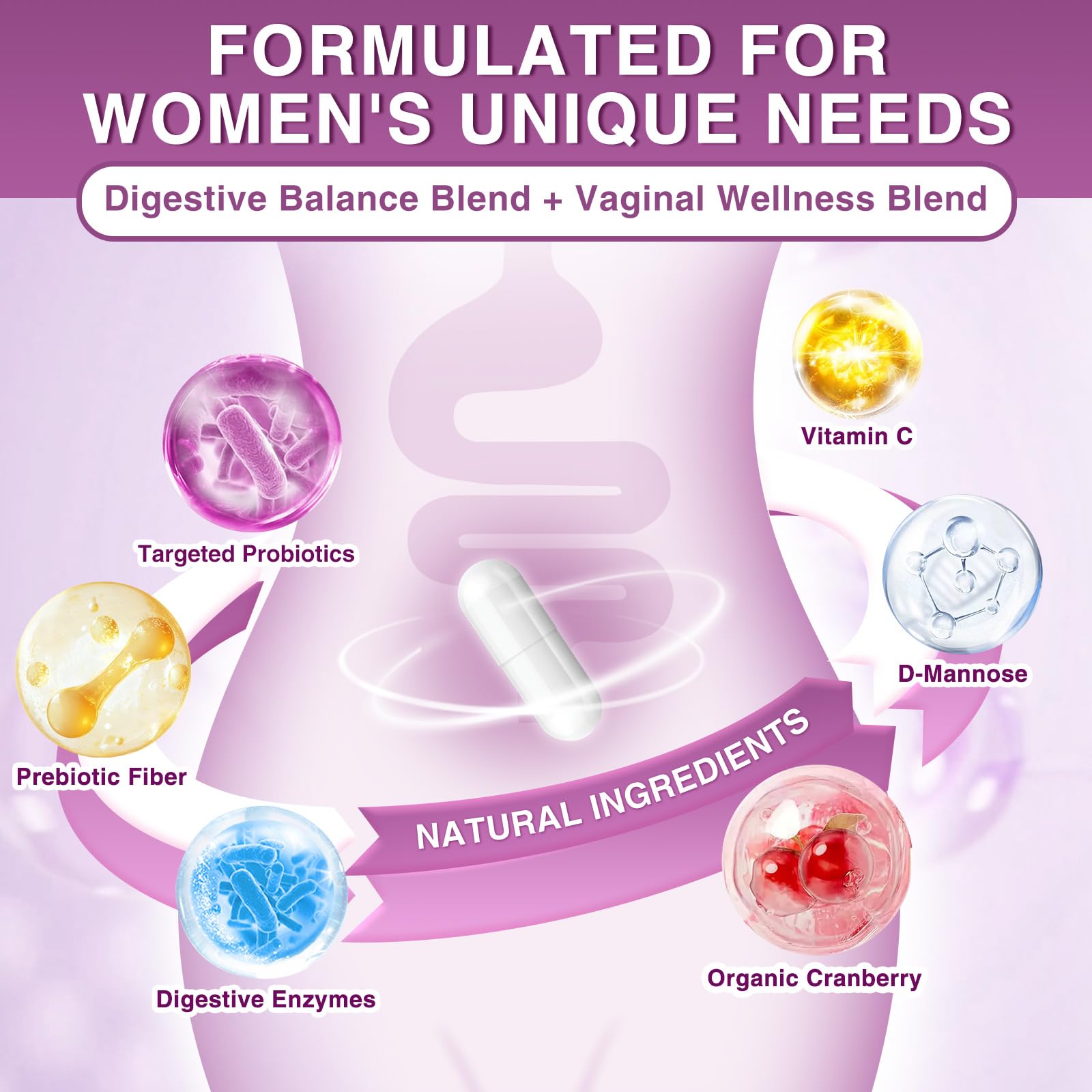 FoodiMed probióticos para mujeres d-mannosa - bienestar urinario posible