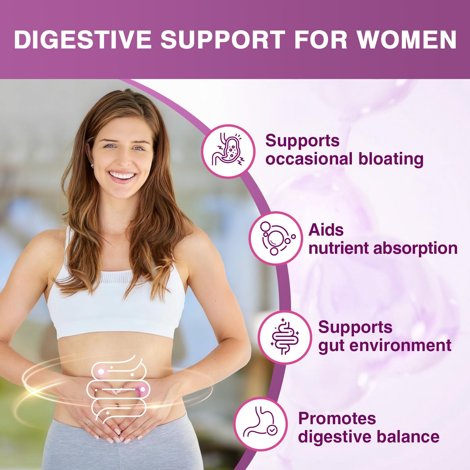 FoodiMed probióticos para mujeres enzimas digestivas - mejora la absorción de nutrientes
