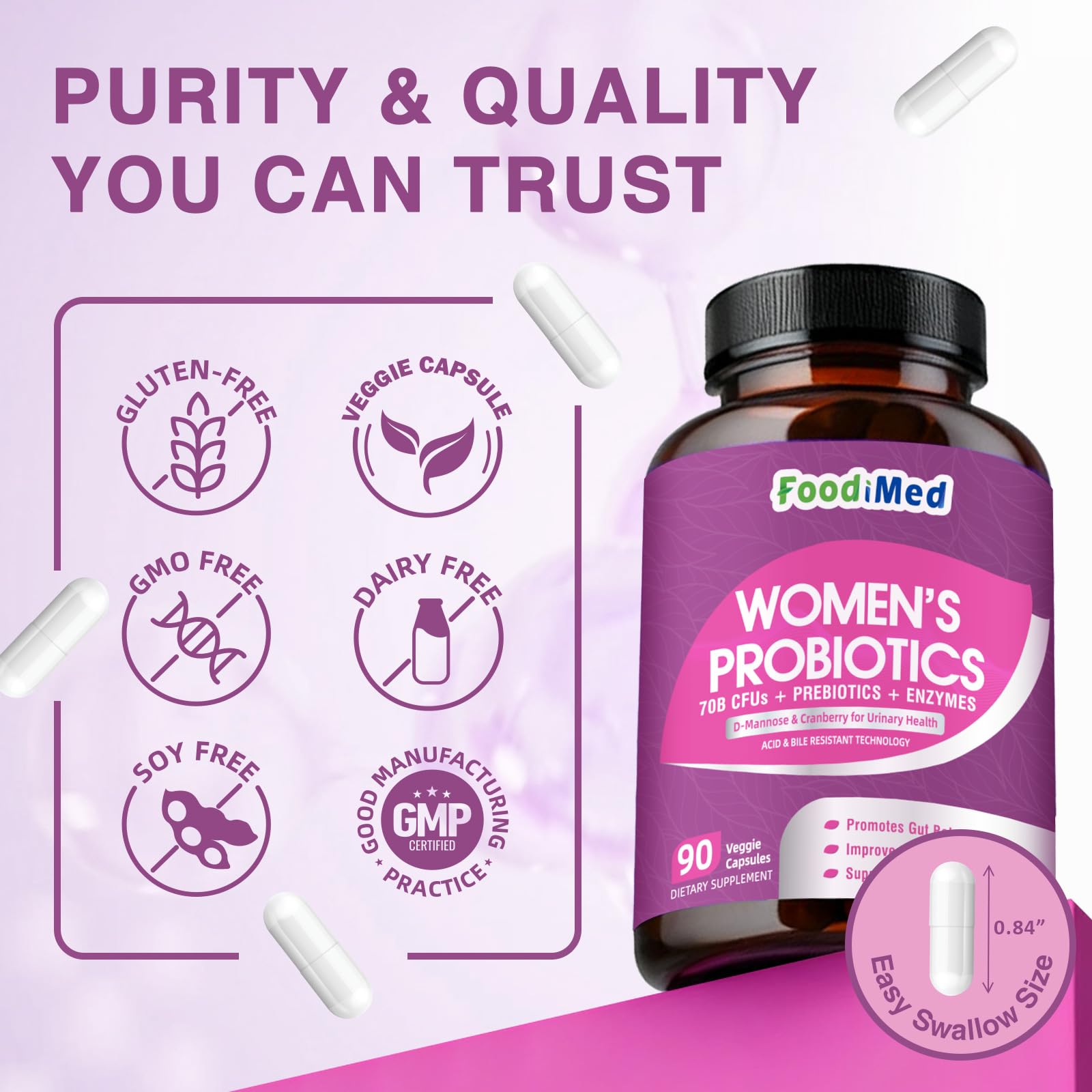 FoodiMed probióticos para mujeres vitamina C - aporte antioxidante diario