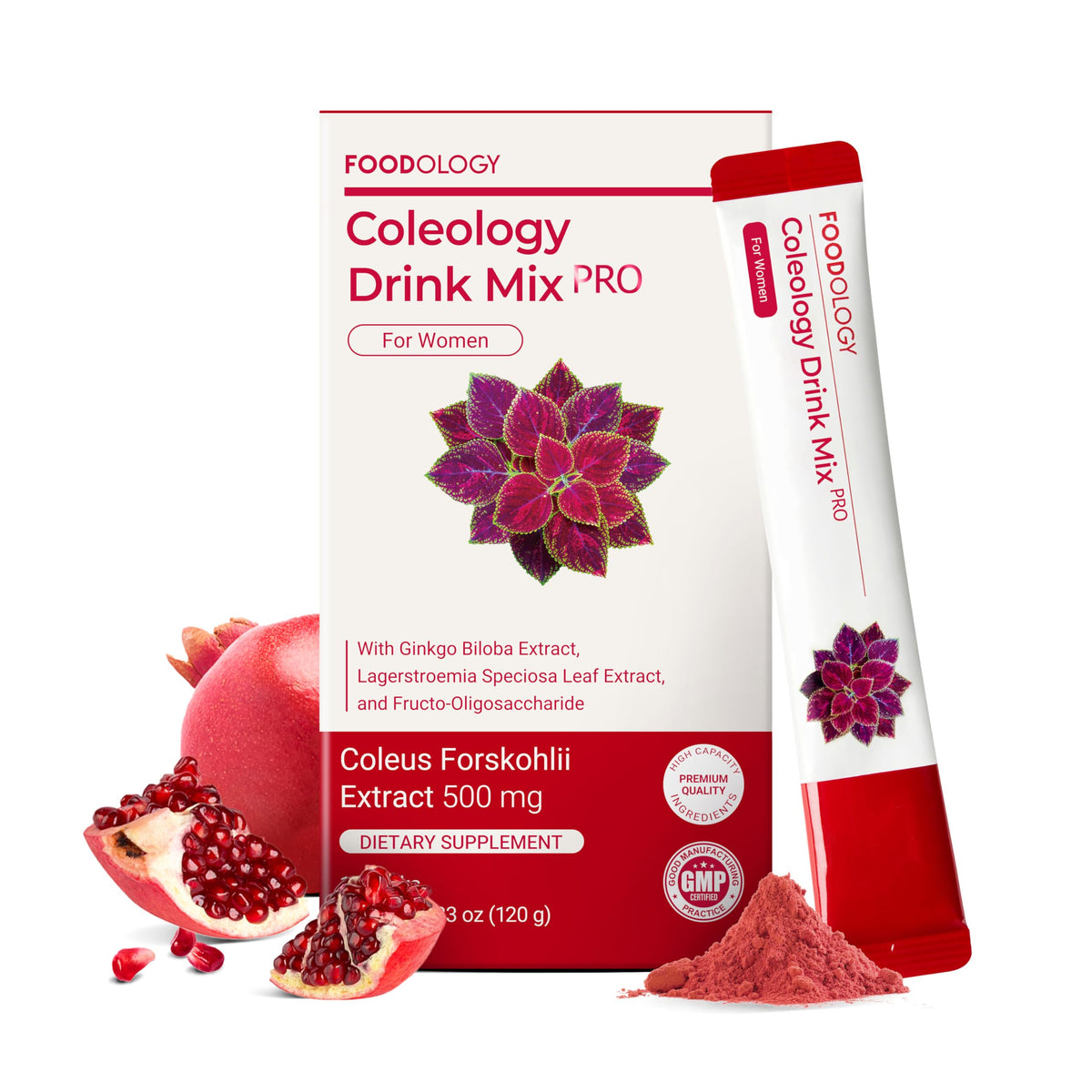 FOODOLOGY Coleology Drink Mix PRO granada polvo para beber; apoyo digestivo diario.