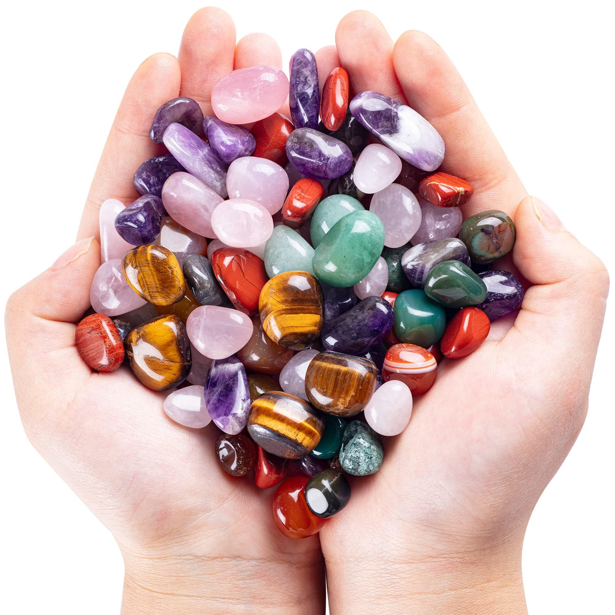 Piedras FORBY tumbled de 15 mm en colores variados para decoración.