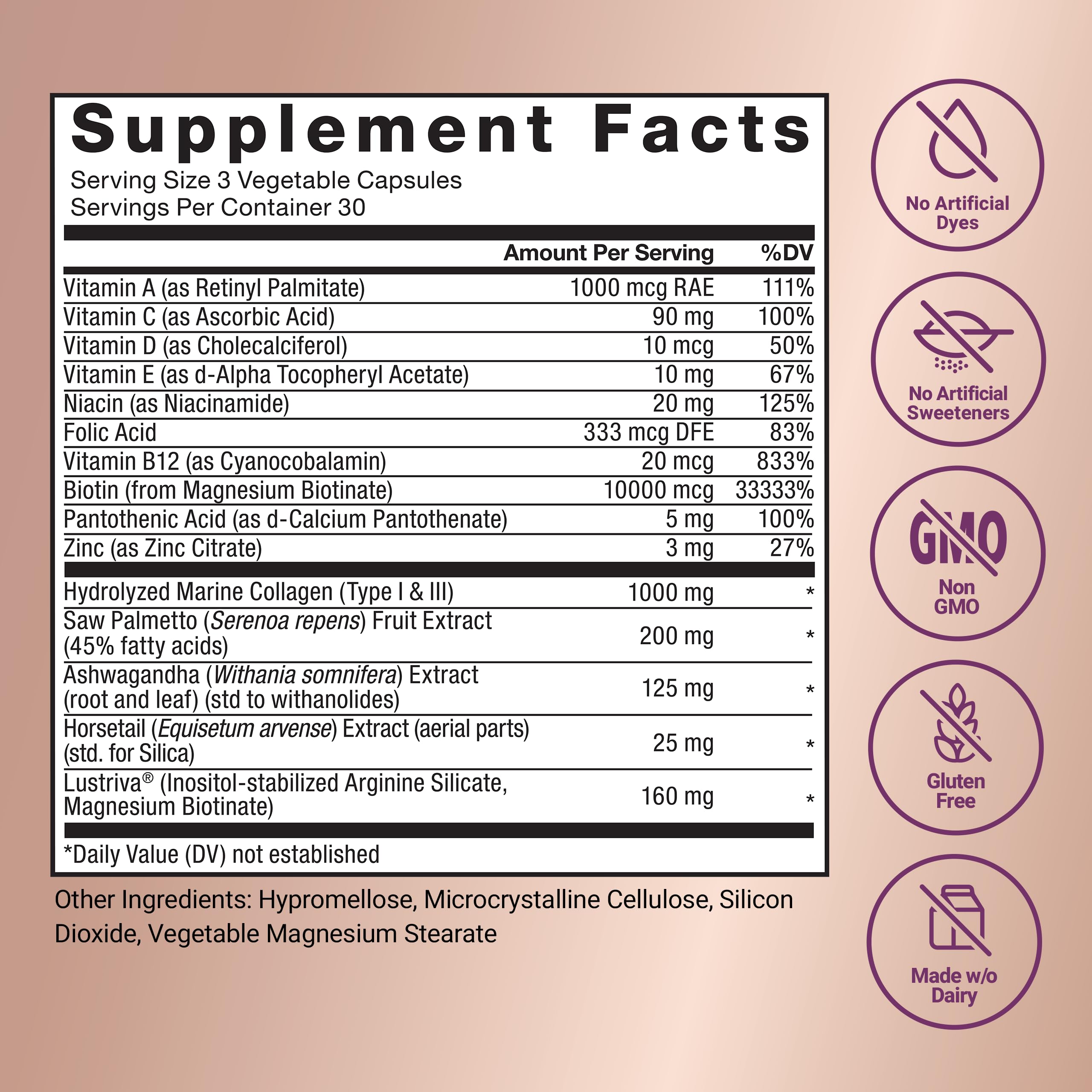 Ingrediente clave serenoa y silicio en envase Force Factor.