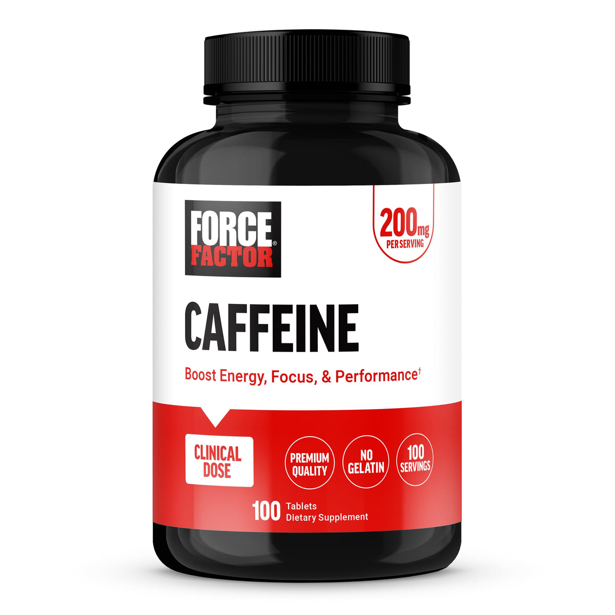 Force Factor cafeína: pastillas de energía para impulso diario sostenido