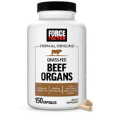 Force Factor Primal Origins hígado de res alimentado con pasto, fuente de nutrientes clave.