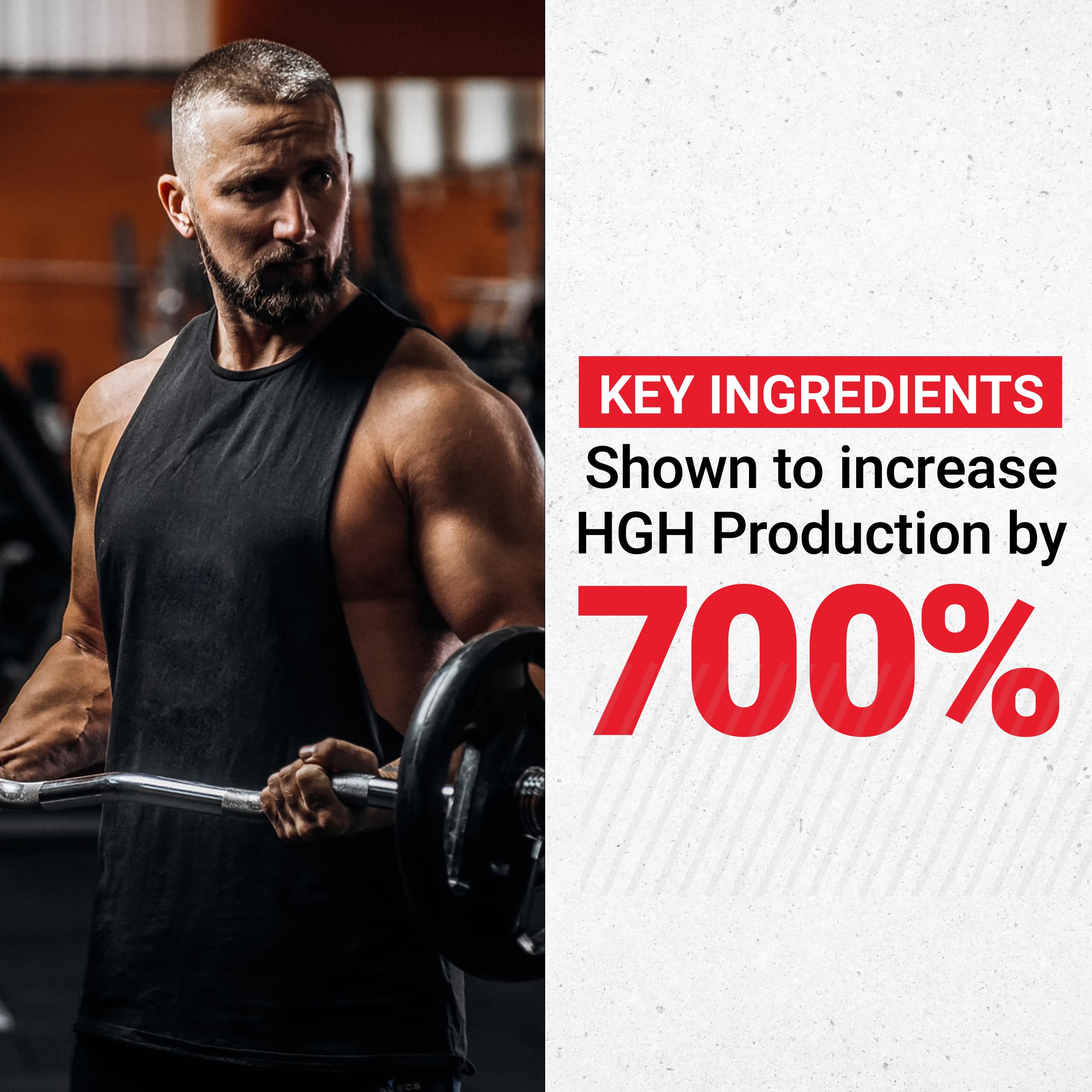 Force Factor Prime HGH, etiqueta detallada, ingredientes clave visibles