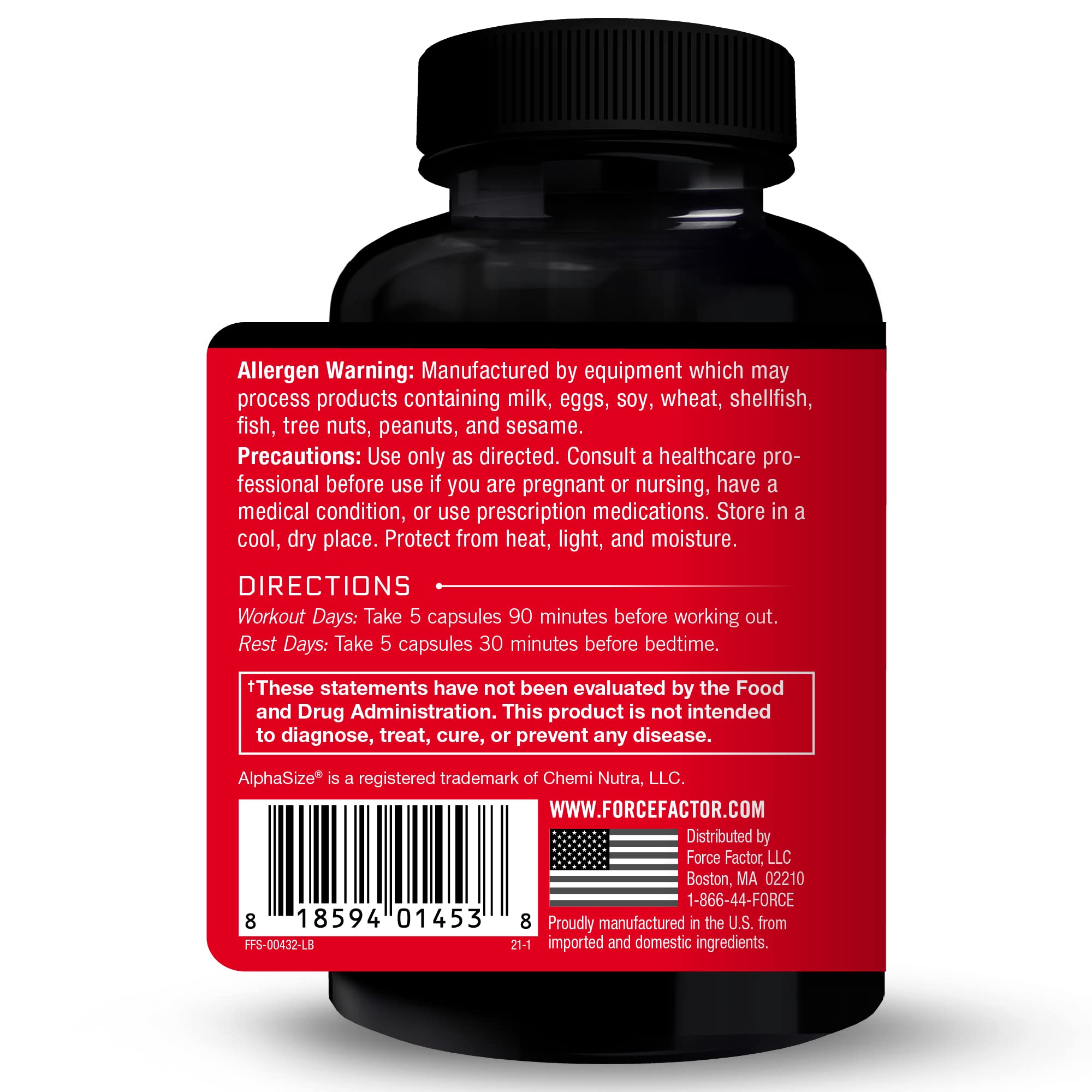 Force Factor Prime HGH: etiqueta frontal con dosis y beneficios para uso diario