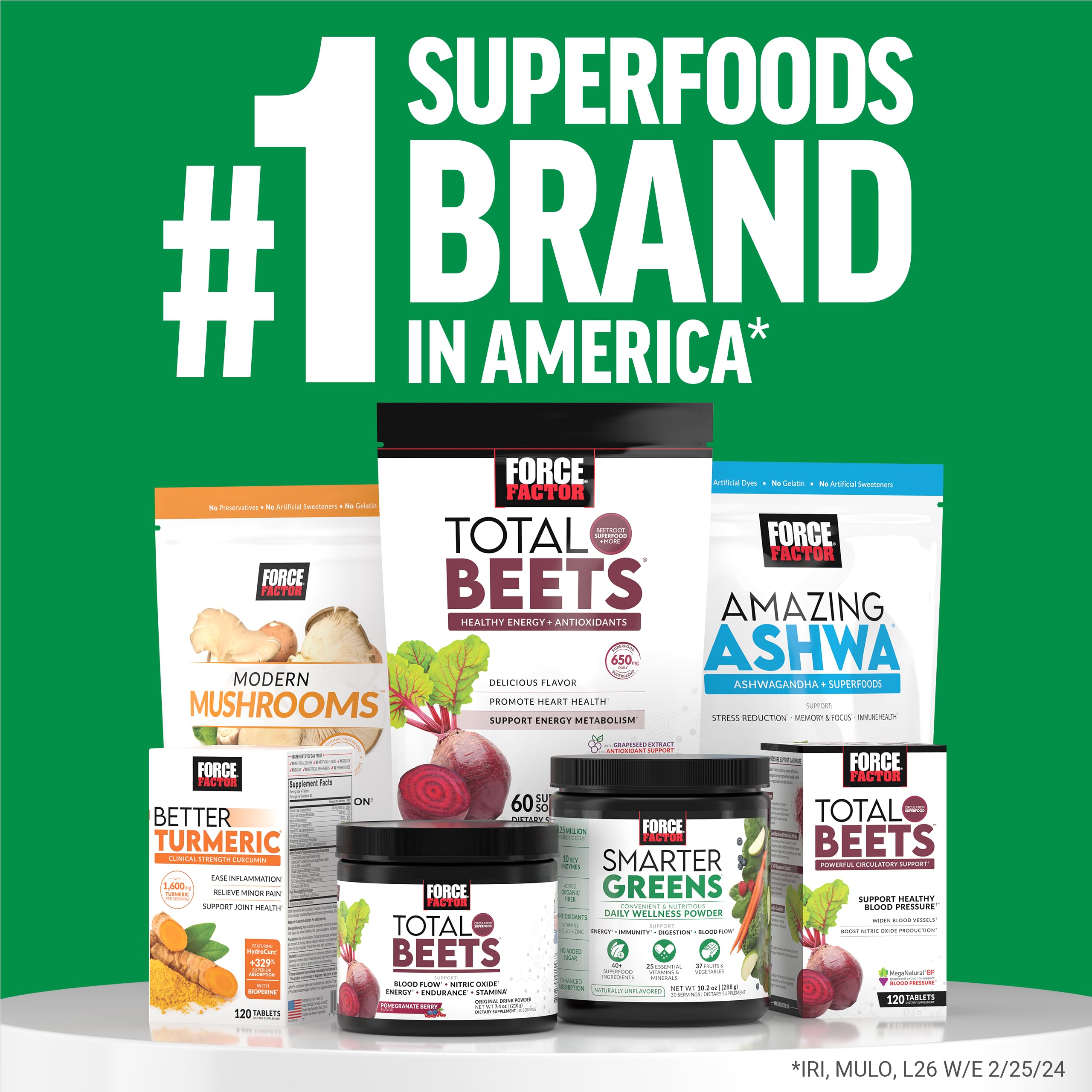 Force Factor Smarter Greens, 40+ superalimentos para nutrición equilibrada