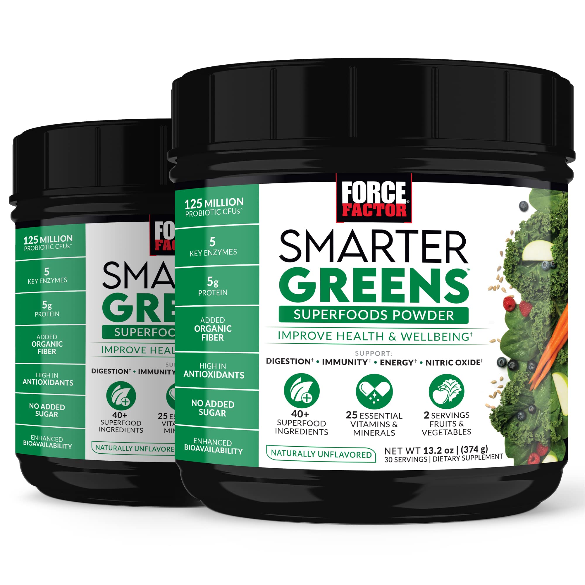 Force Factor Smarter Greens polvos verdura para energía diaria