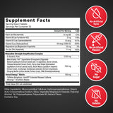 Force Factor Test X180 Boost: vitaminas y minerales clave visibles en la etiqueta.
