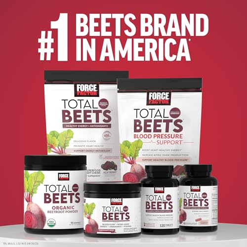 Force Factor Total Beets, sabor-frutado, disfrute diario.