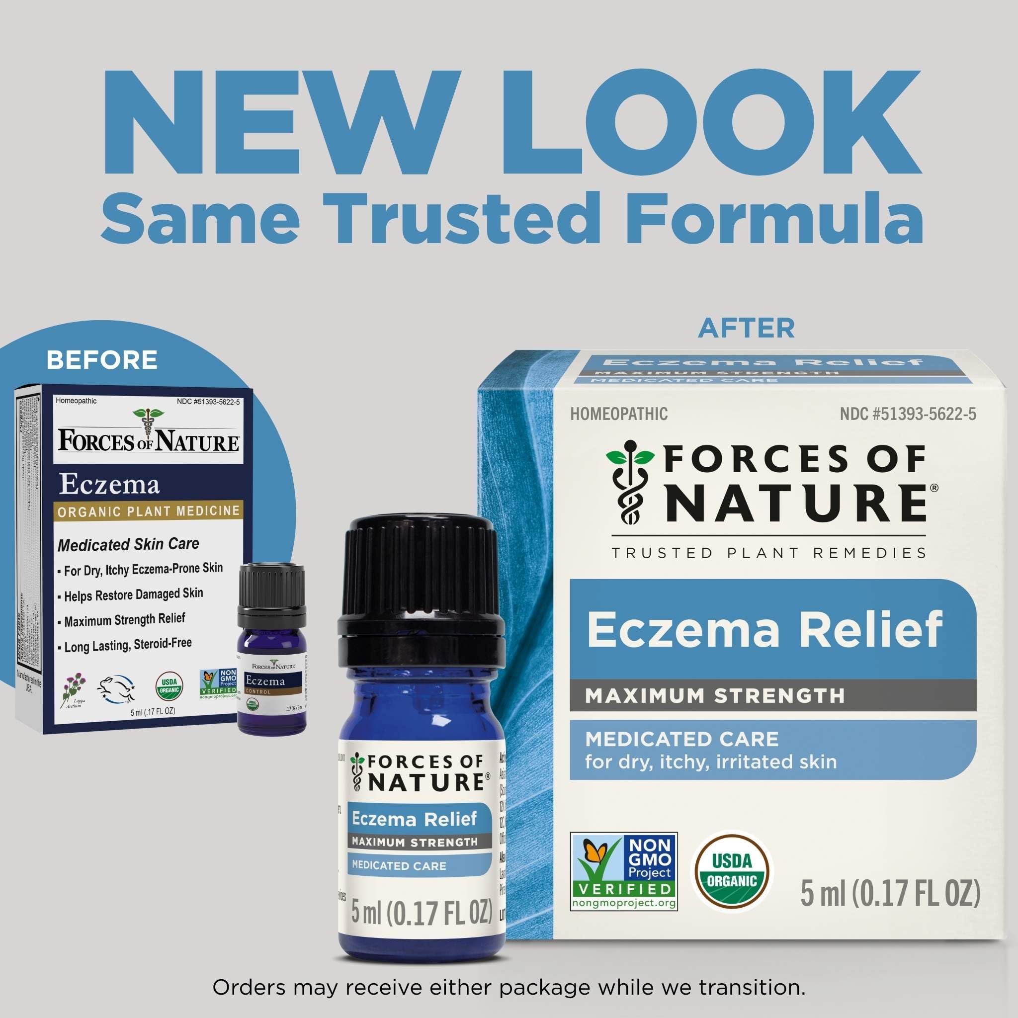 Forces of Nature Eczema Control: aplicación en piel para zonas afectadas.