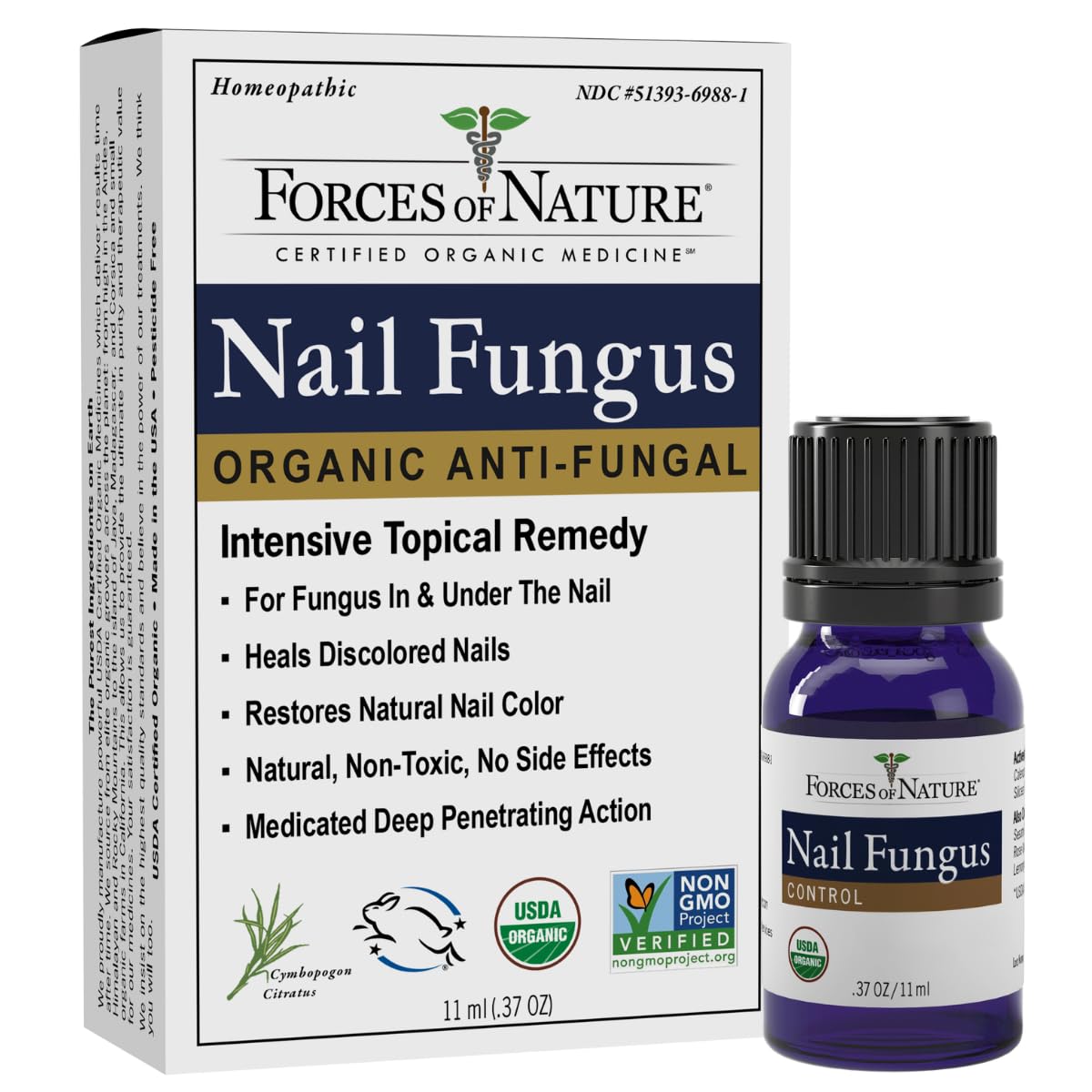 Forces of Nature hongo de uñas botella: cuidado orgánico para uñas más saludables.