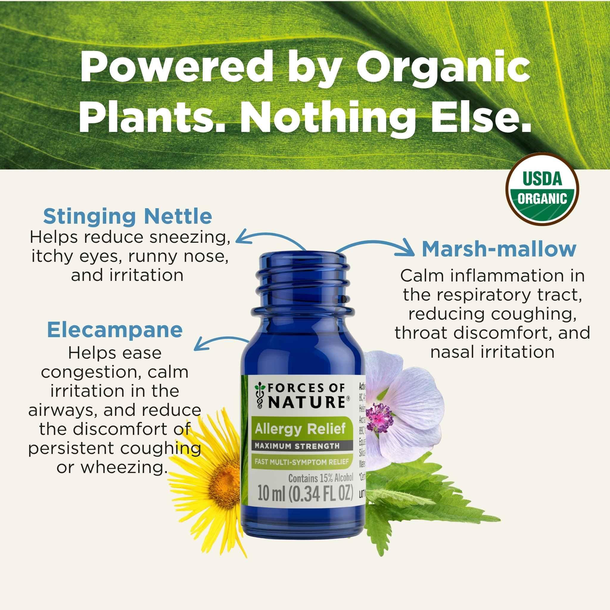 Forces of Nature ingredientes-organicos, sin rellenos artificiales.