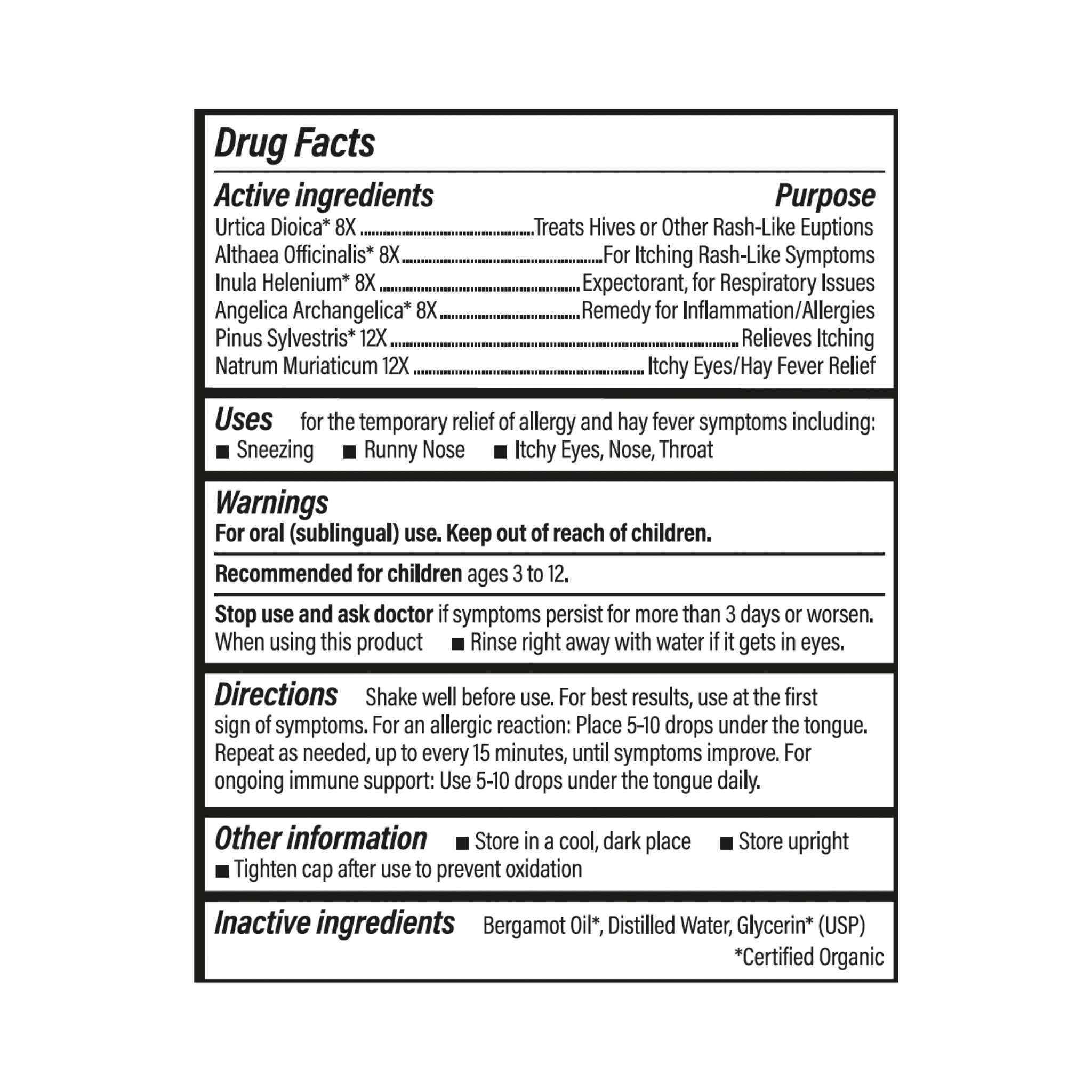 Forces of Nature Niños Alivio Alergia Dosis Sublingual: dosis simples para comenzar.