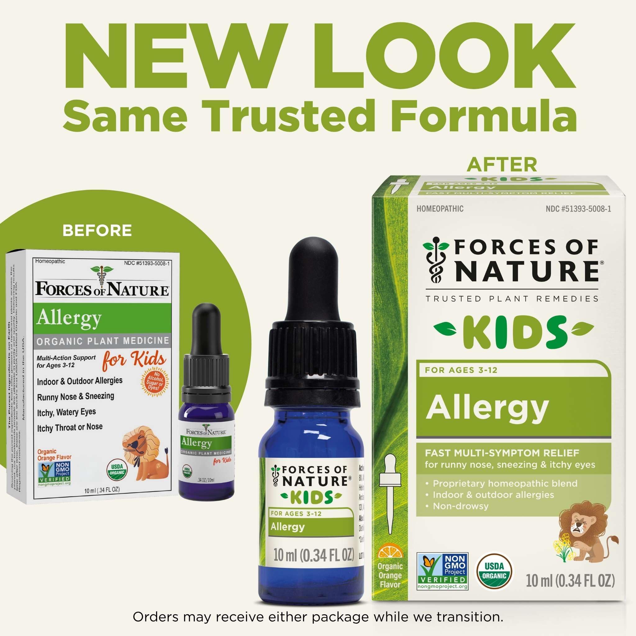 Forces of Nature Niños Alivio Alergia Gotas Sublinguales: uso sublingual rápido.