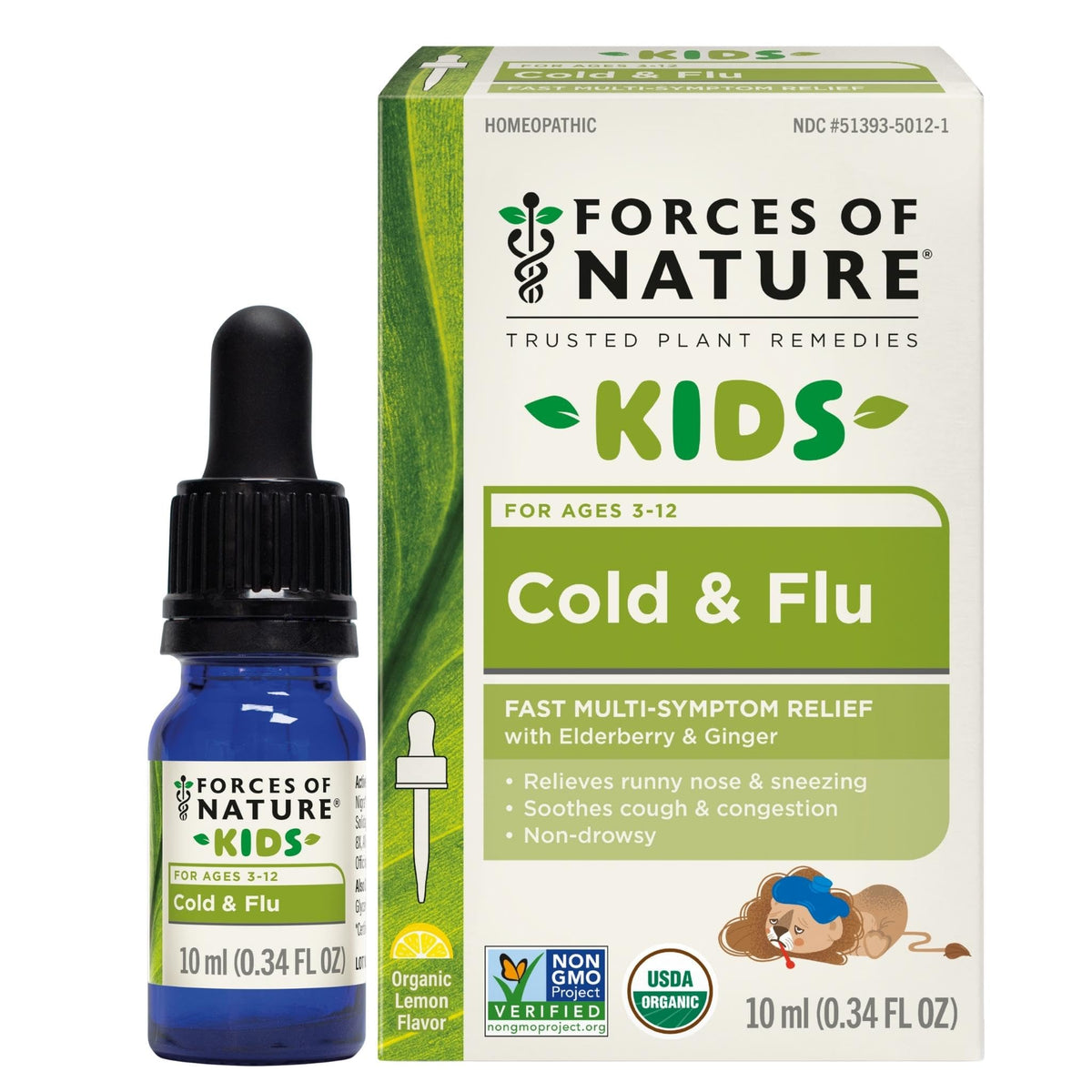 Forces of Nature Niños Frasco con gotero para alivio suave del resfriado