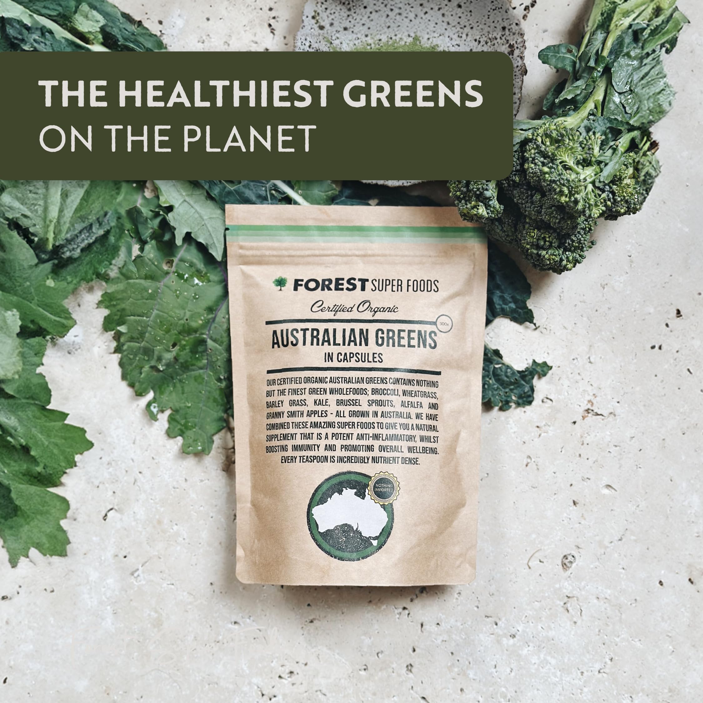 Alfalfa verde australiana para batidos y comidas rápidas
