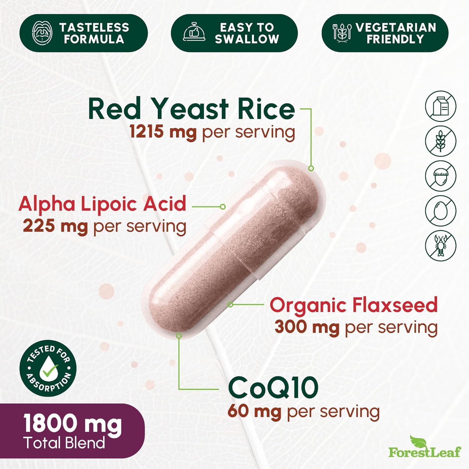 ForestLeaf acido alfa-lipoico antioxidante para apoyo celular