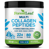 ForestLeaf Colágeno en polvo sin sabor en bote para piel y cabello.