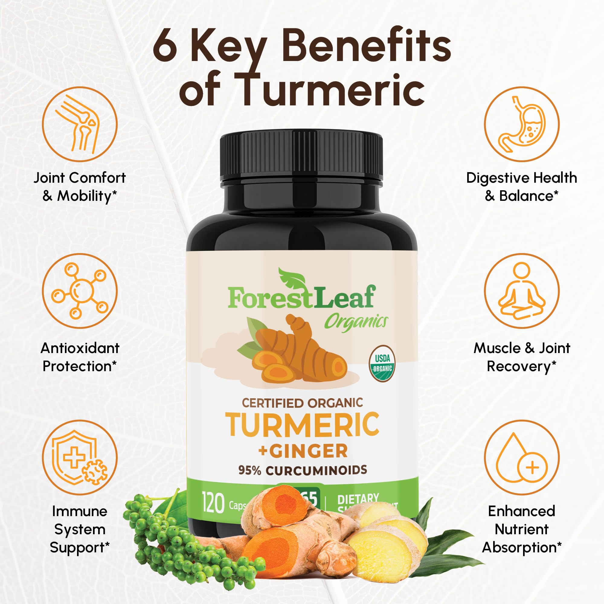 ForestLeaf curcumina con bioperine para absorción optimizada
