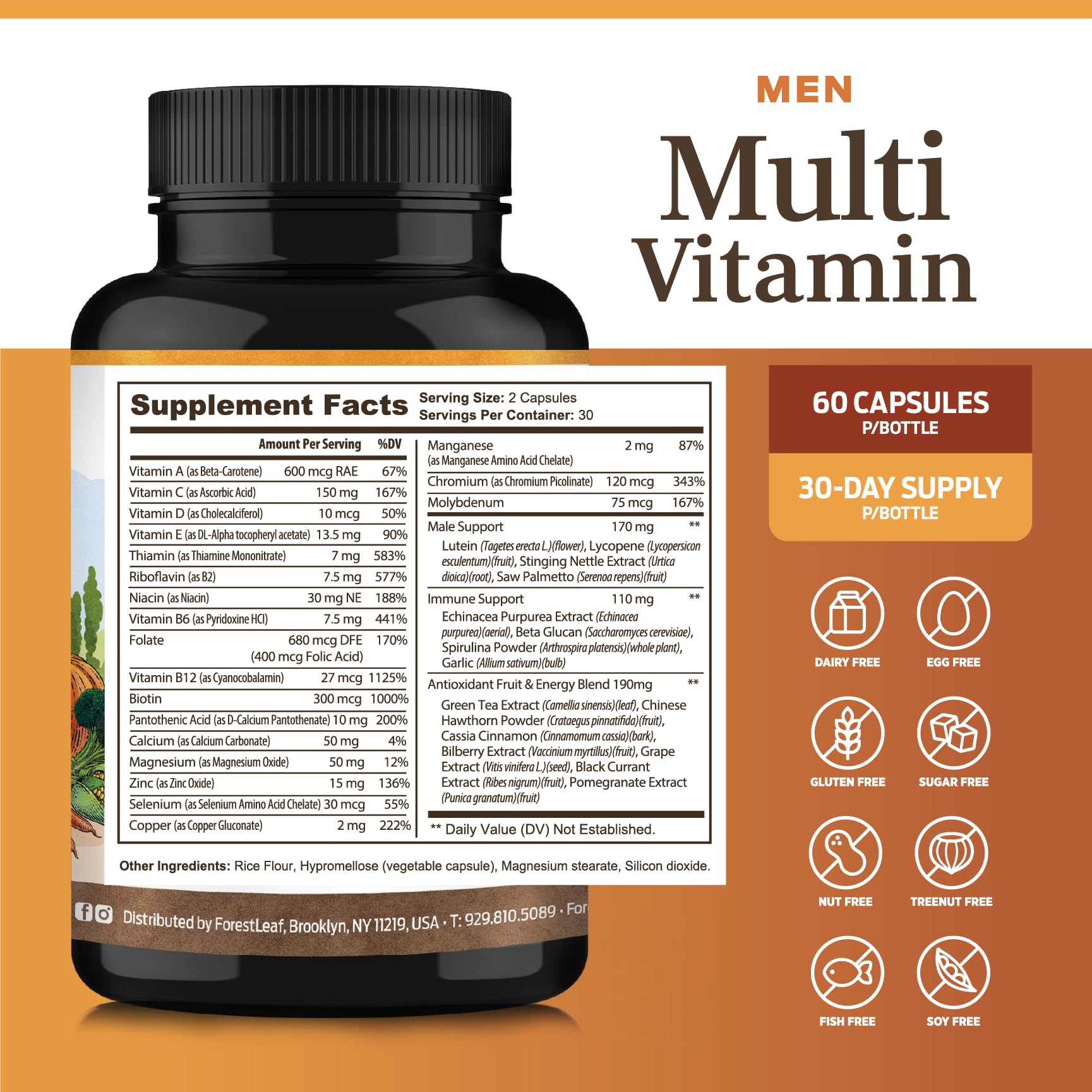Ingredientes vegetales de ForestLeaf que apoyan el bienestar.