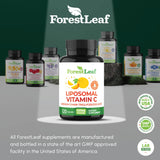 ForestLeaf Liposomal Vitamina C 1400mg, mano sosteniendo botella, uso cómodo